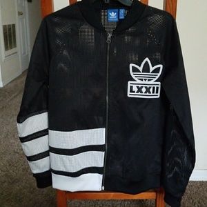 Adidas mesh two-colored bomber jacket